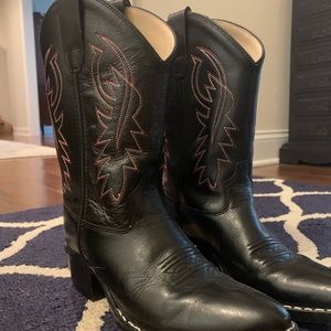 Old West leather kids cowboy boots